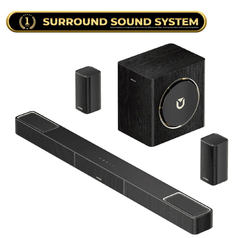 5.1.2Ch Sound Bar with Dolby Atmos, Surround Sound System for TV with 2 Surround Speakers, Sound Bar for Smart TV, Soundbar with Subwoofer for Home Theater, BT 5.4, HDMI Earc, Skywave Series