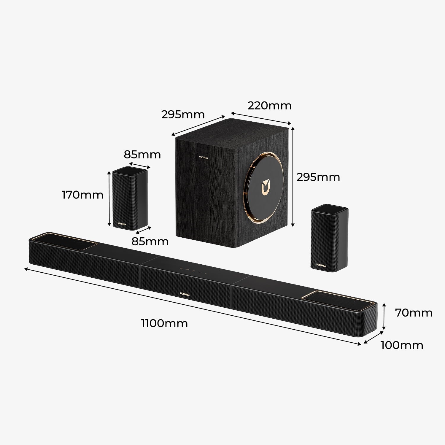 5.1.2Ch Sound Bar with Dolby Atmos, Surround Sound System for TV with 2 Surround Speakers, Sound Bar for Smart TV, Soundbar with Subwoofer for Home Theater, BT 5.4, HDMI Earc, Skywave Series